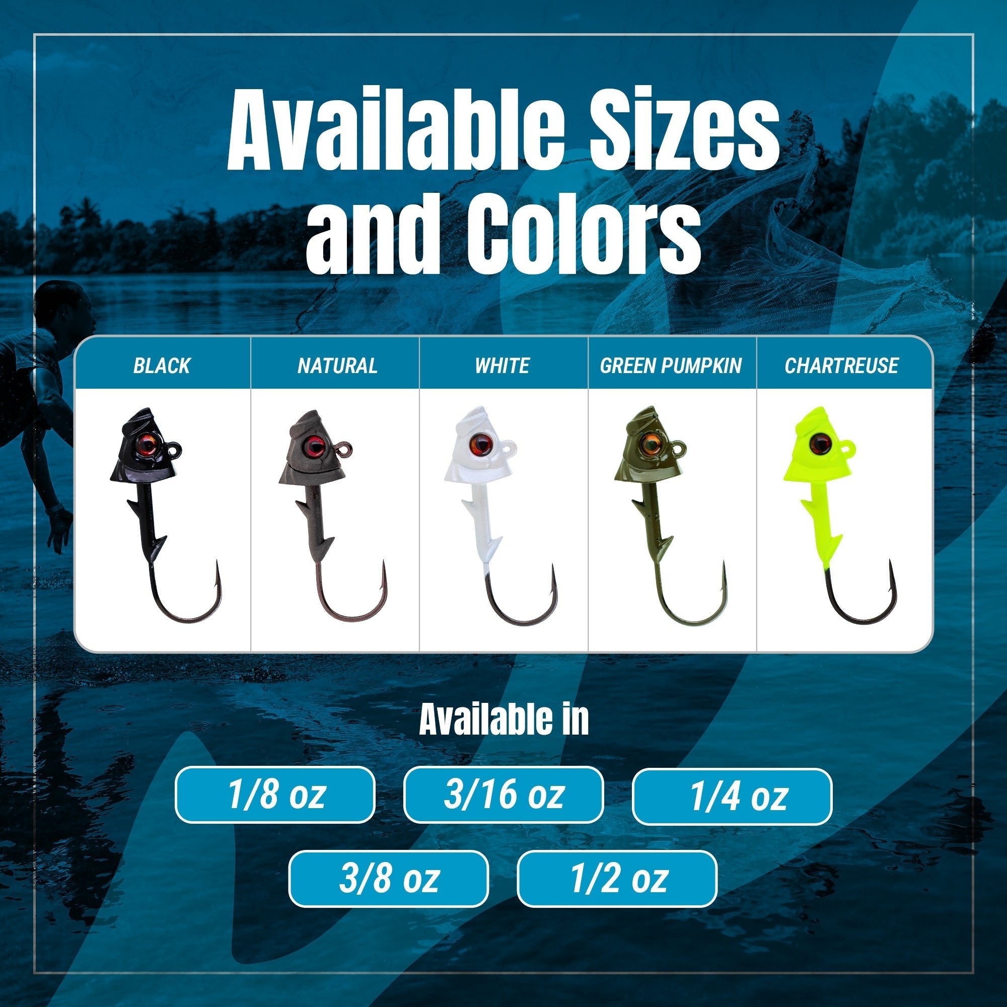 Reaction Tackle 97% Pure Tungsten Swimbait Jig with Realistic Fish Head - 5 - PACK - New - Get Tight Gear
