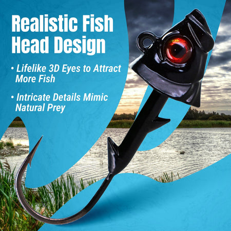 Reaction Tackle 97% Pure Tungsten Swimbait Jig with Realistic Fish Head - 5 - PACK - New - Get Tight Gear