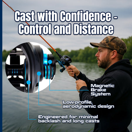 Reaction Tackle Baitcasting Fishing Reel – ProSpin Edition - 6.8:1 Gear Ratio - NEW - Get Tight Gear