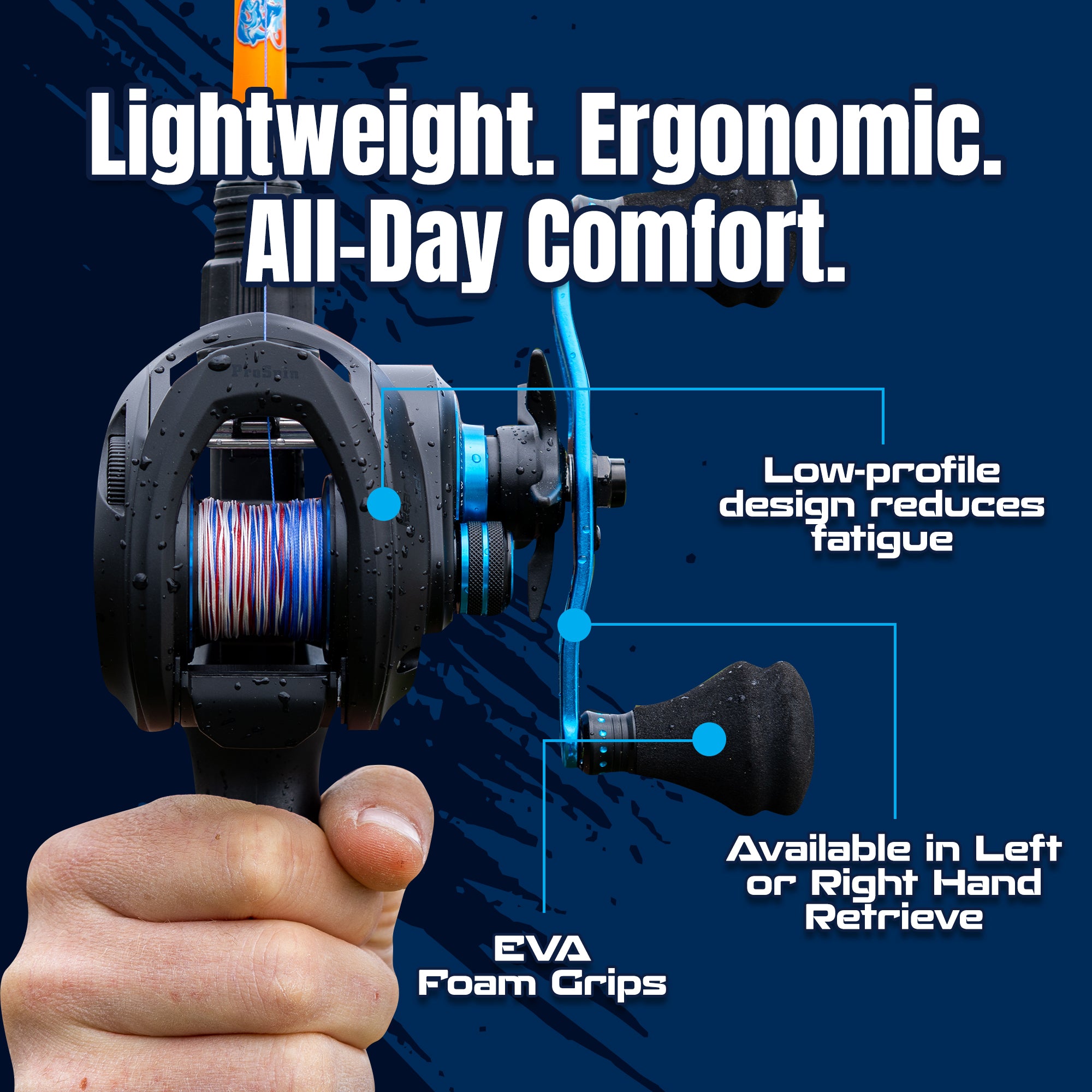 Reaction Tackle Baitcasting Fishing Reel – ProSpin Edition - 6.8:1 Gear Ratio - NEW - Get Tight Gear