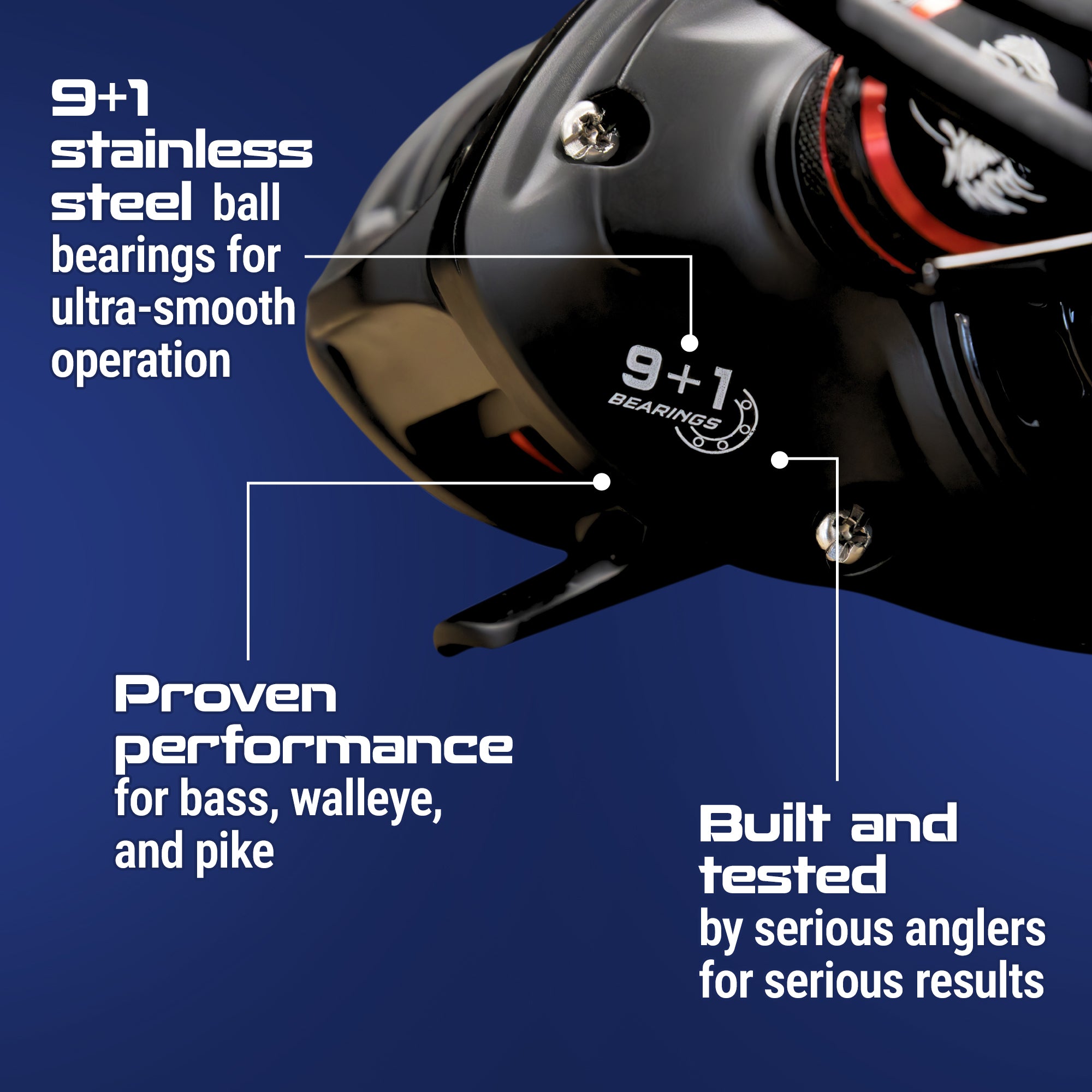 Reaction Tackle Baitcasting Fishing Reel – ReactCast Edition - High - Speed 7.3:1 Gear Ratio - NEW - Get Tight Gear