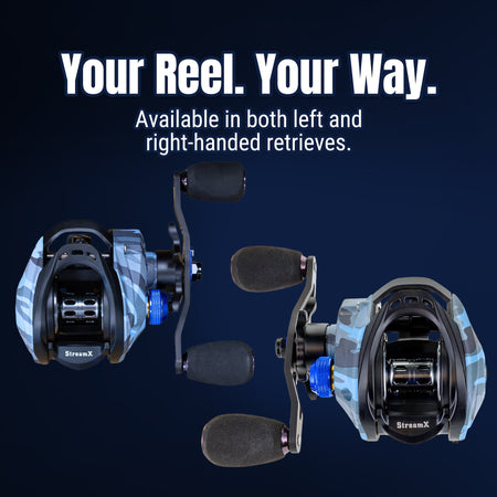 Reaction Tackle Baitcasting Fishing Reel - StreamX Edition - 7.5:1 gear ratio - NEW - Get Tight Gear