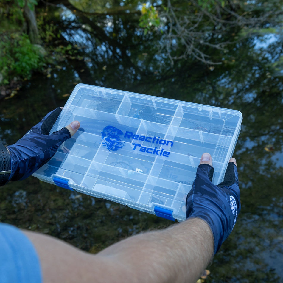 Reaction Tackle Basic Tackle Tray - Affordable, Lightweight Design with 2 Secure Clips - Get Tight Gear