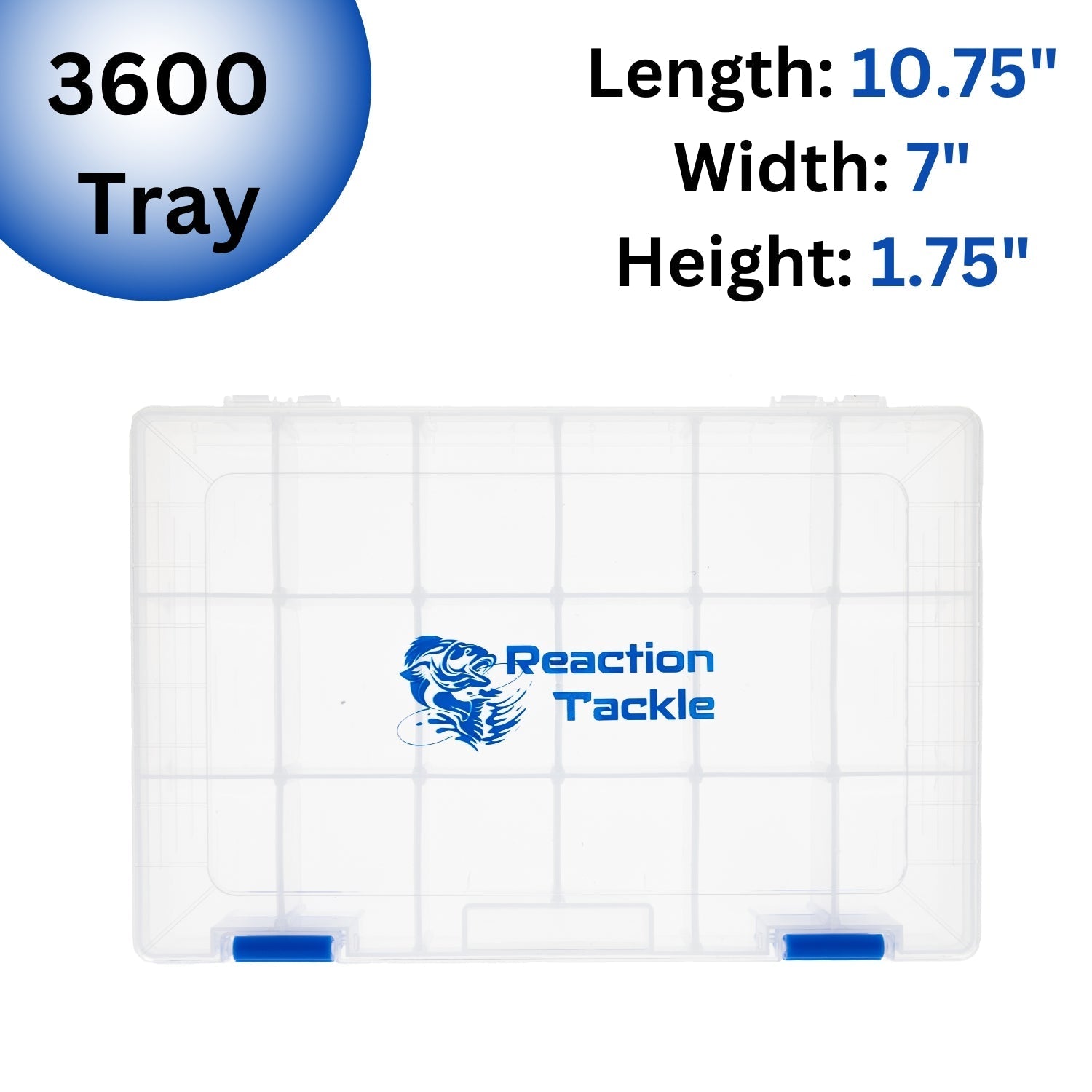 Reaction Tackle Basic Tackle Tray - Affordable, Lightweight Design with 2 Secure Clips - Get Tight Gear