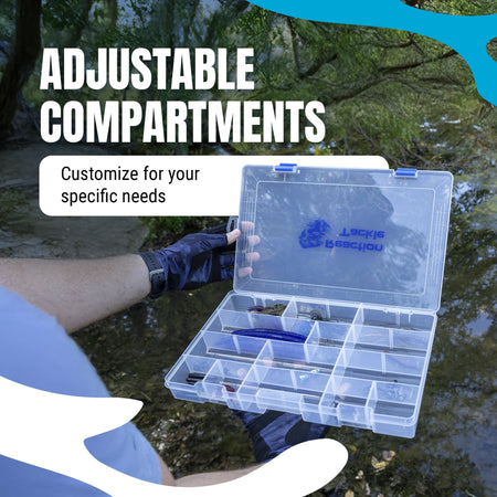Reaction Tackle Basic Tackle Tray - Affordable, Lightweight Design with 2 Secure Clips - Get Tight Gear