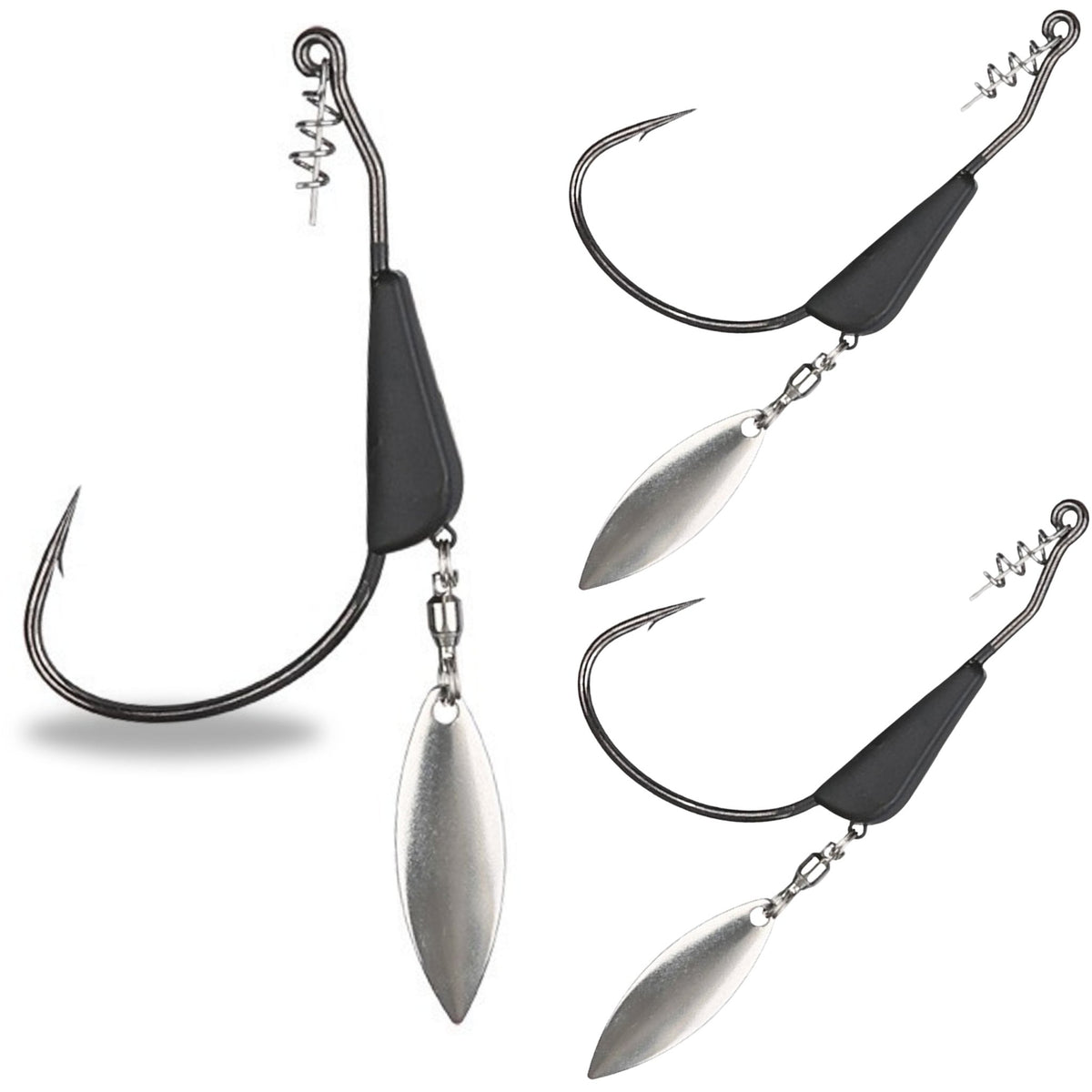 Reaction Tackle Bladed/Tungsten Weighted Swimbait Hooks - 3 - Pack - Get Tight Gear