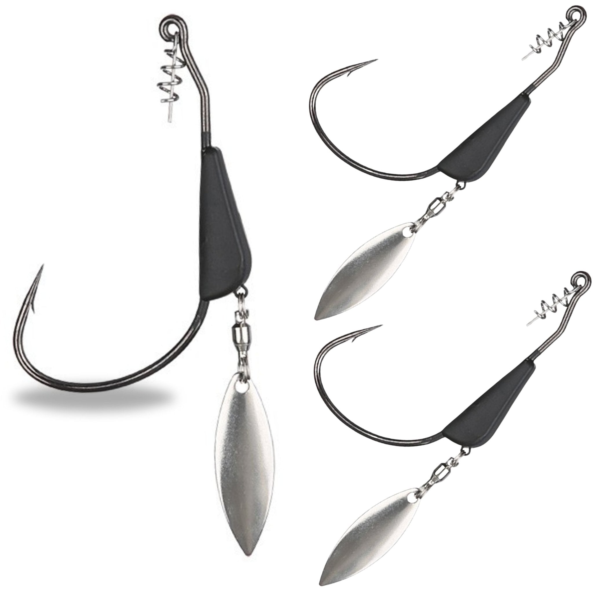 Reaction Tackle Bladed/Tungsten Weighted Swimbait Hooks - 3 - Pack - Get Tight Gear