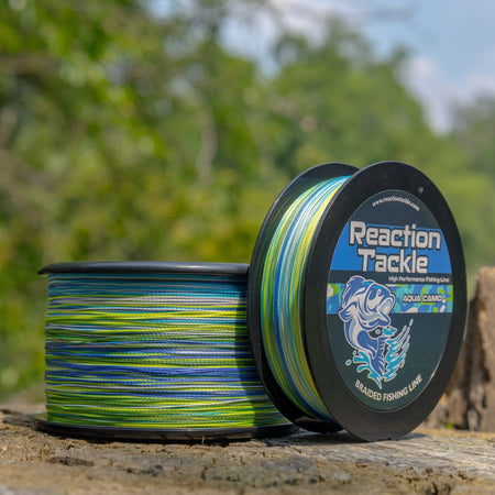 Reaction Tackle Braided Fishing Line - Aqua Camo - Get Tight Gear