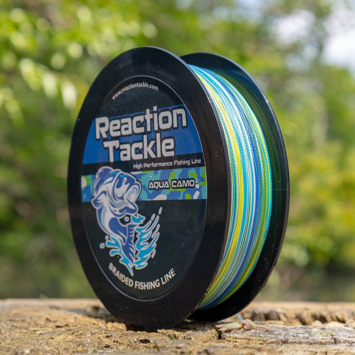Reaction Tackle Braided Fishing Line - Aqua Camo - Get Tight Gear
