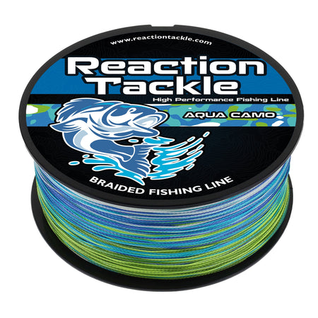 Reaction Tackle Braided Fishing Line - Aqua Camo - Get Tight Gear