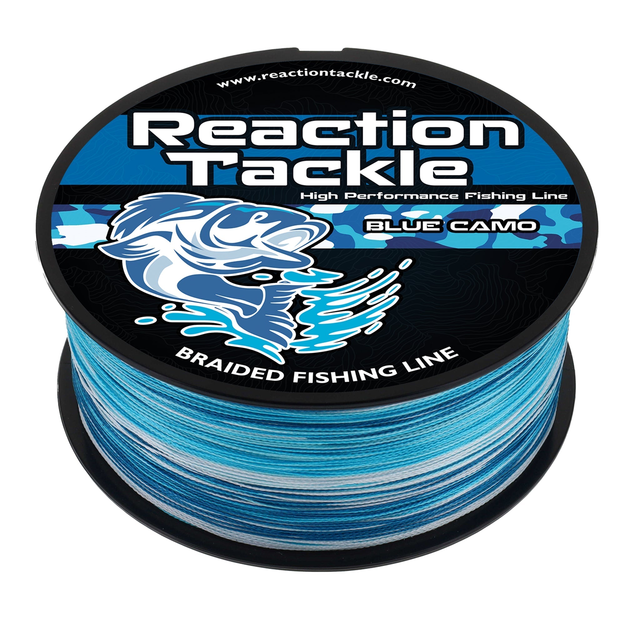 Reaction Tackle Braided Fishing Line - Blue Camo - Get Tight Gear