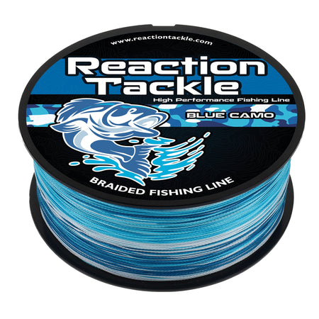 Reaction Tackle Braided Fishing Line - Blue Camo - Get Tight Gear