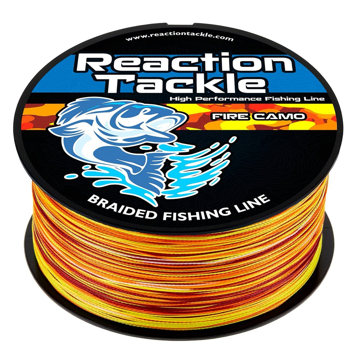 Reaction Tackle Braided Fishing Line - Fire Camo - NEW - Get Tight Gear
