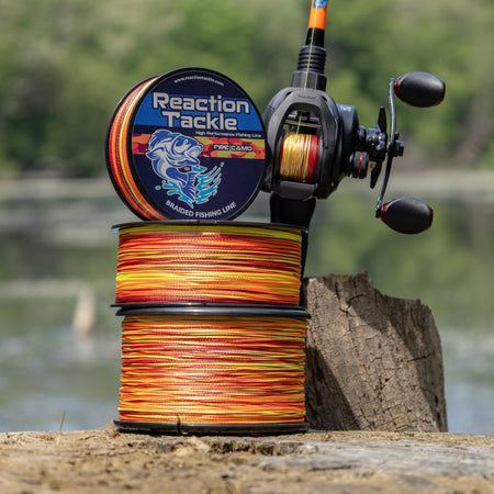 Reaction Tackle Braided Fishing Line - Fire Camo - NEW - Get Tight Gear