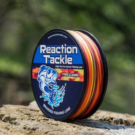 Reaction Tackle Braided Fishing Line - Fire Camo - NEW - Get Tight Gear