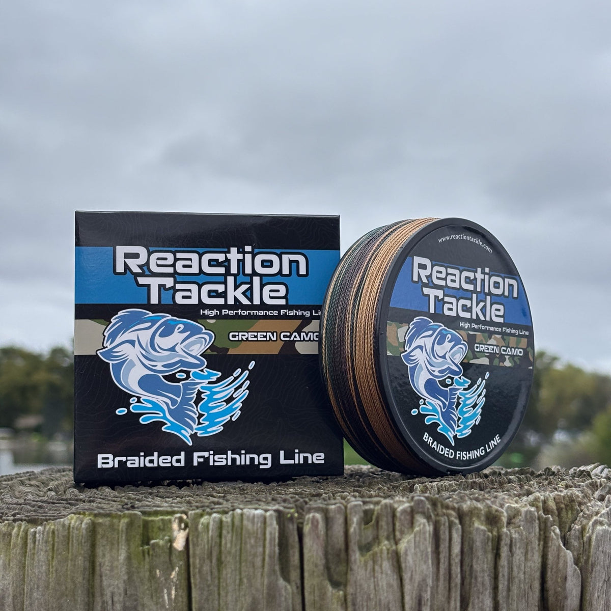 Reaction Tackle Braided Fishing Line - Green Camo - Get Tight Gear