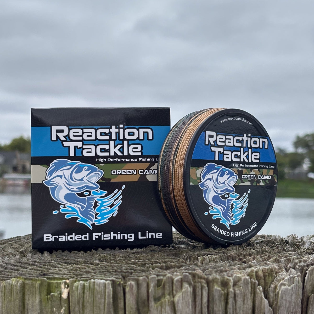 Reaction Tackle Braided Fishing Line - Green Camo - Get Tight Gear