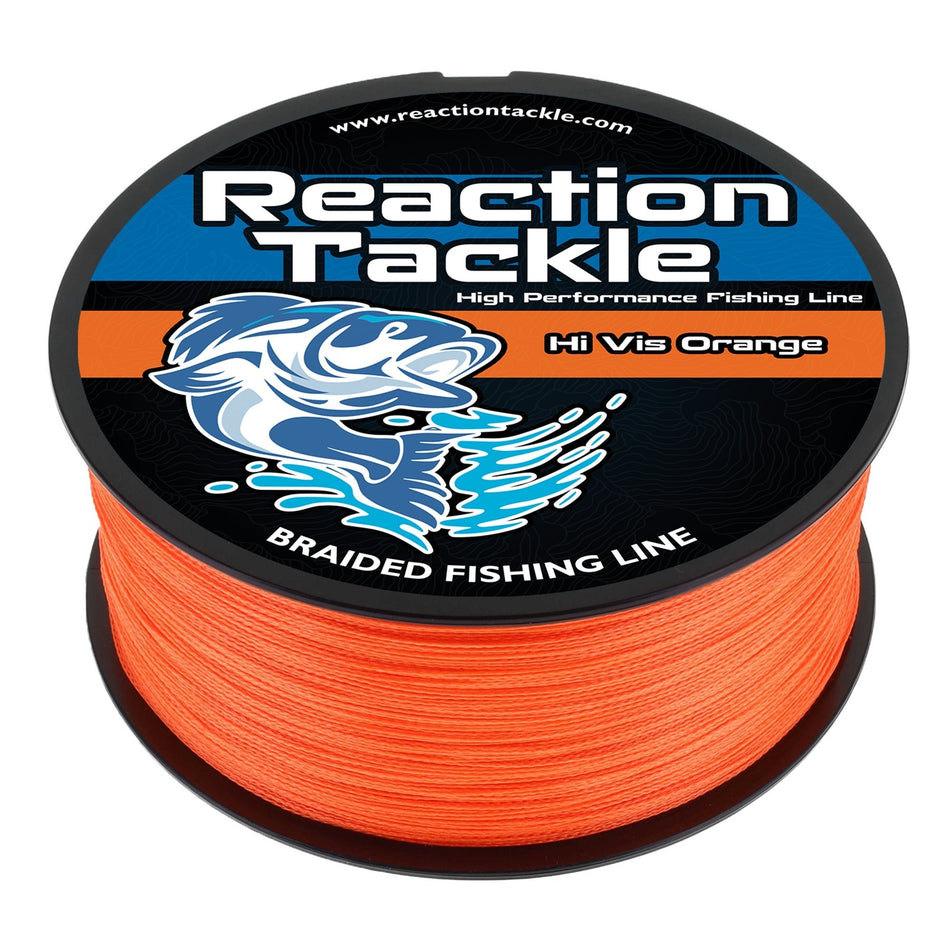 Reaction Tackle Braided Fishing Line - Hi - Vis Orange - Get Tight Gear
