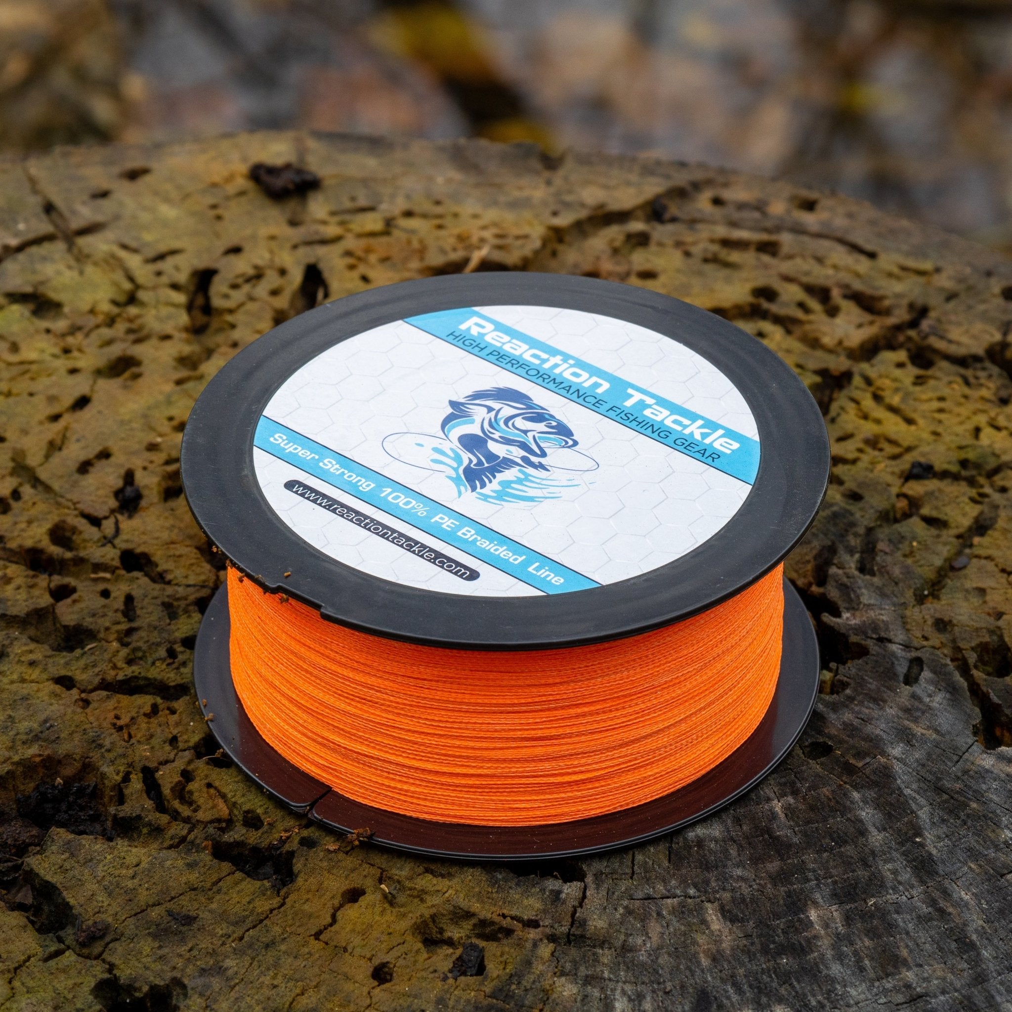 Reaction Tackle Braided Fishing Line - Hi - Vis Orange - Get Tight Gear