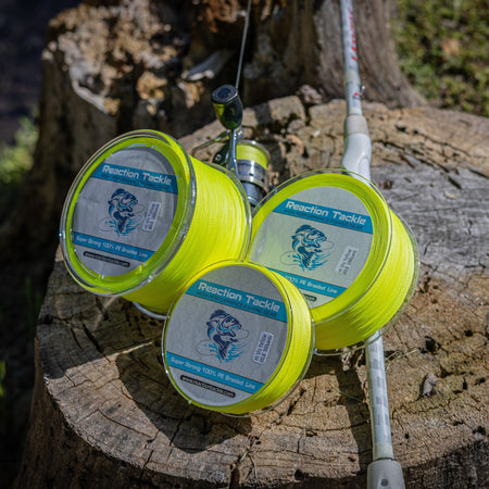 Reaction Tackle Braided Fishing Line - Hi - Vis Yellow - Get Tight Gear