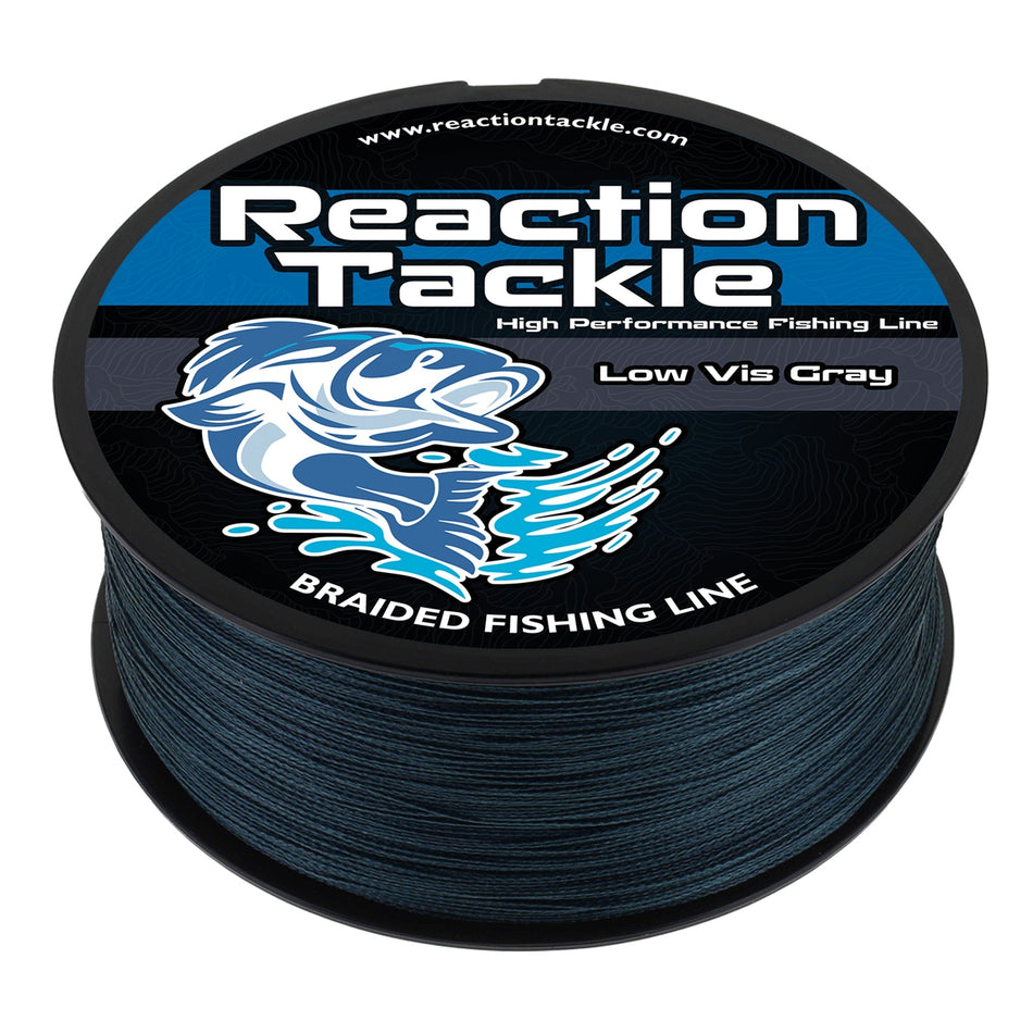Reaction Tackle Braided Fishing Line - Low - Vis Gray - Get Tight Gear