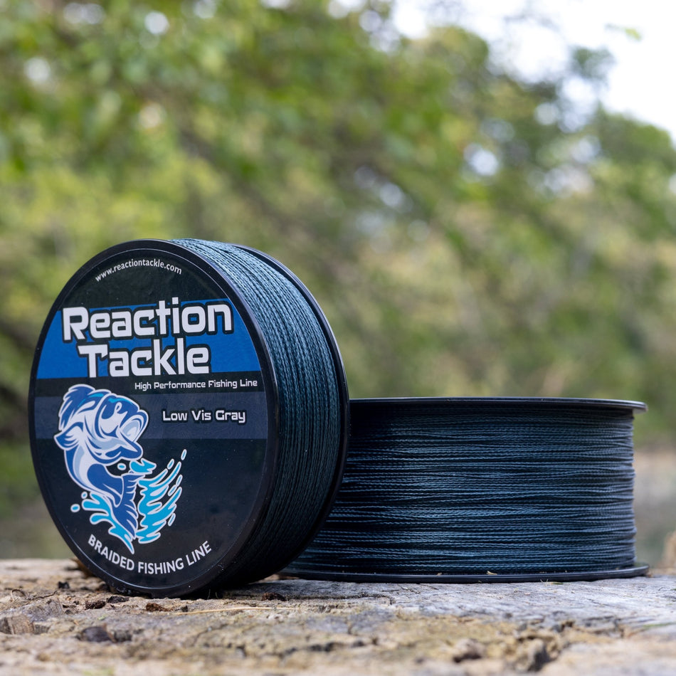 Reaction Tackle Braided Fishing Line - Low - Vis Gray - Get Tight Gear