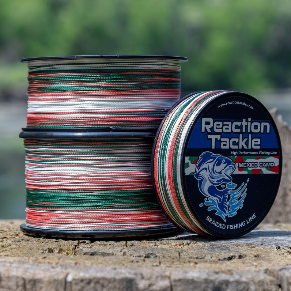 Reaction Tackle Braided Fishing Line - Mexico Camo - NEW - Get Tight Gear