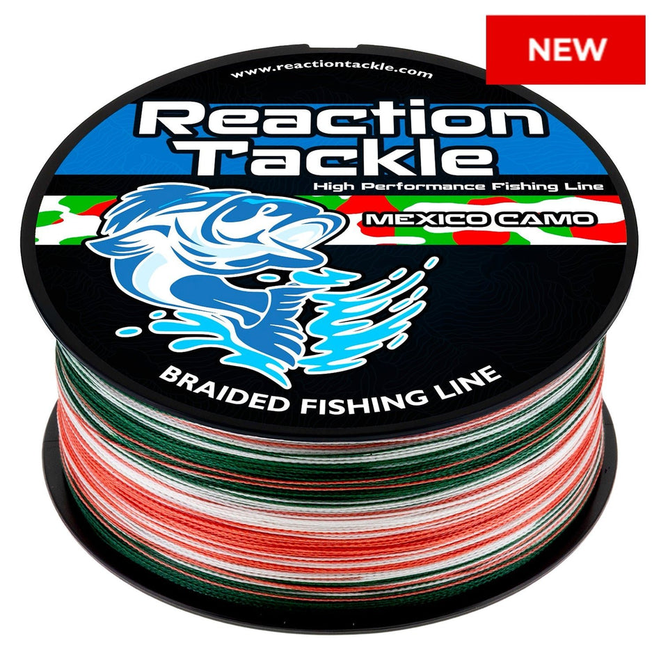 Reaction Tackle Braided Fishing Line - Mexico Camo - NEW - Get Tight Gear