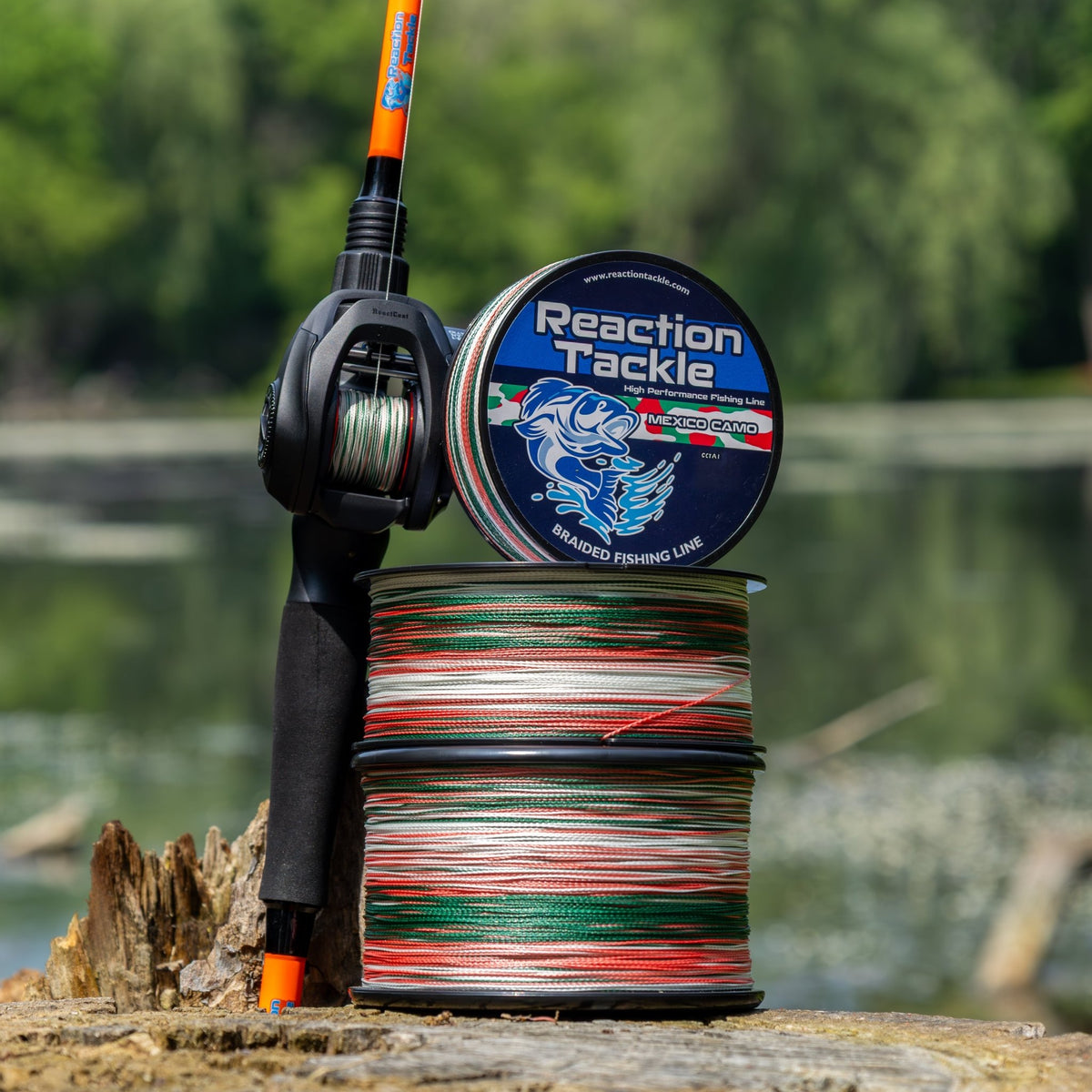 Reaction Tackle Braided Fishing Line - Mexico Camo - NEW - Get Tight Gear