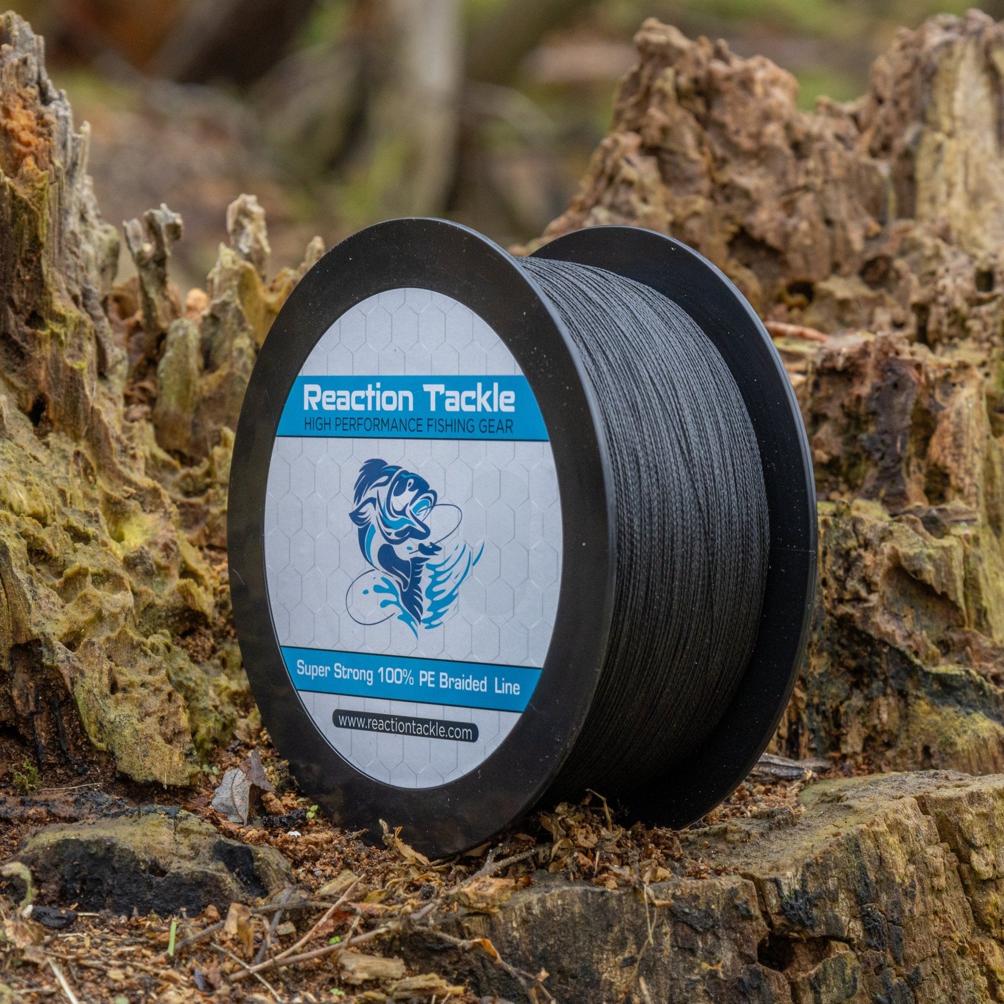 Reaction Tackle Braided Fishing Line - NO FADE Black - Get Tight Gear