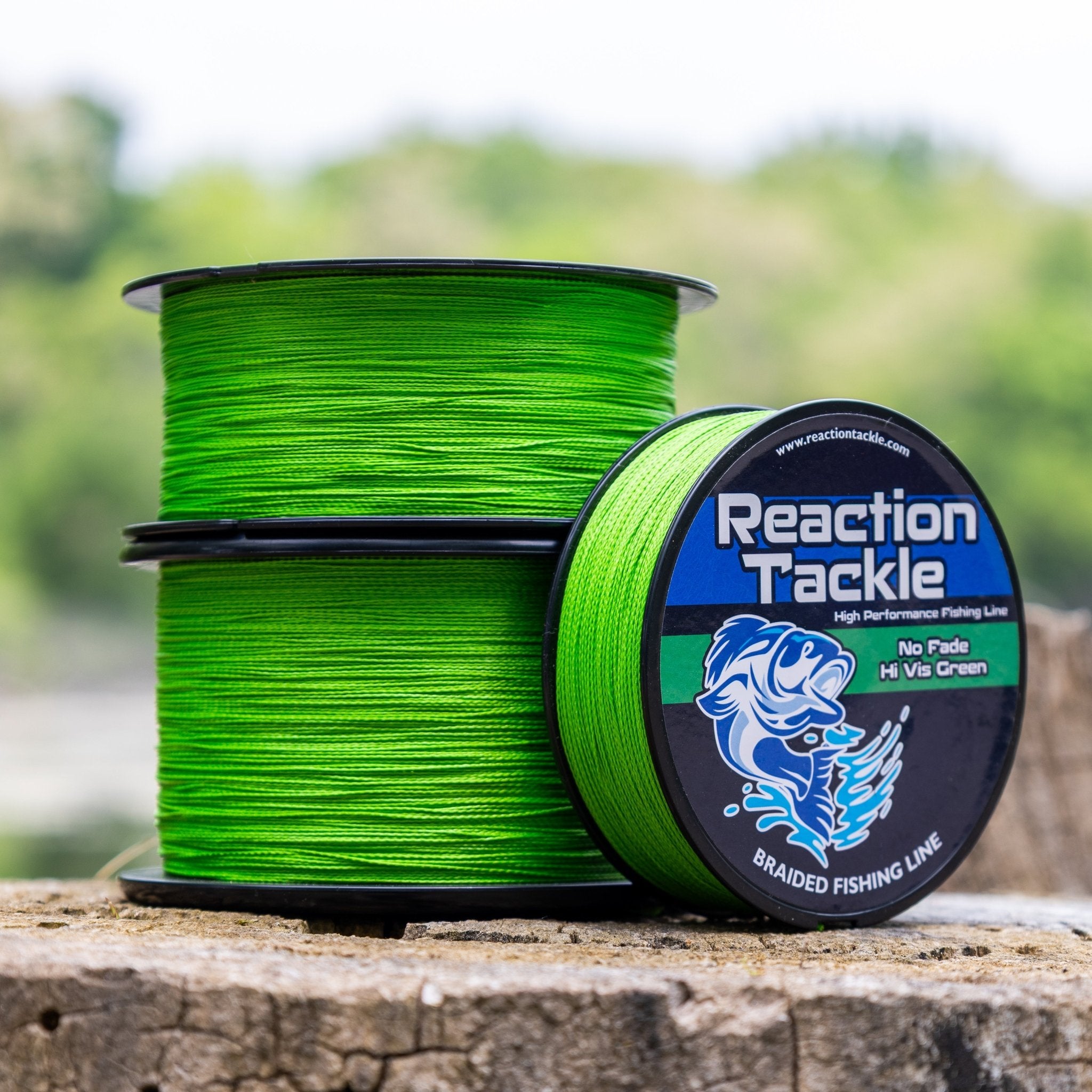 Reaction Tackle Braided Fishing Line - NO FADE Hi Vis Green - NEW - Get Tight Gear
