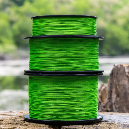 Reaction Tackle Braided Fishing Line - NO FADE Hi Vis Green - NEW - Get Tight Gear