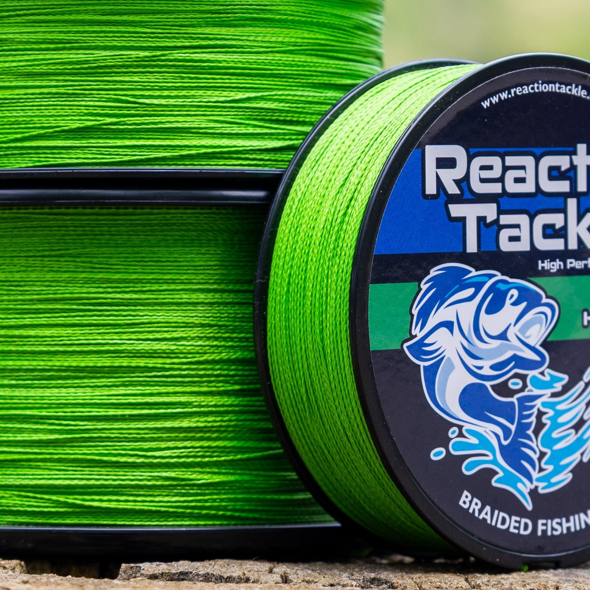 Reaction Tackle Braided Fishing Line - NO FADE Hi Vis Green - NEW - Get Tight Gear