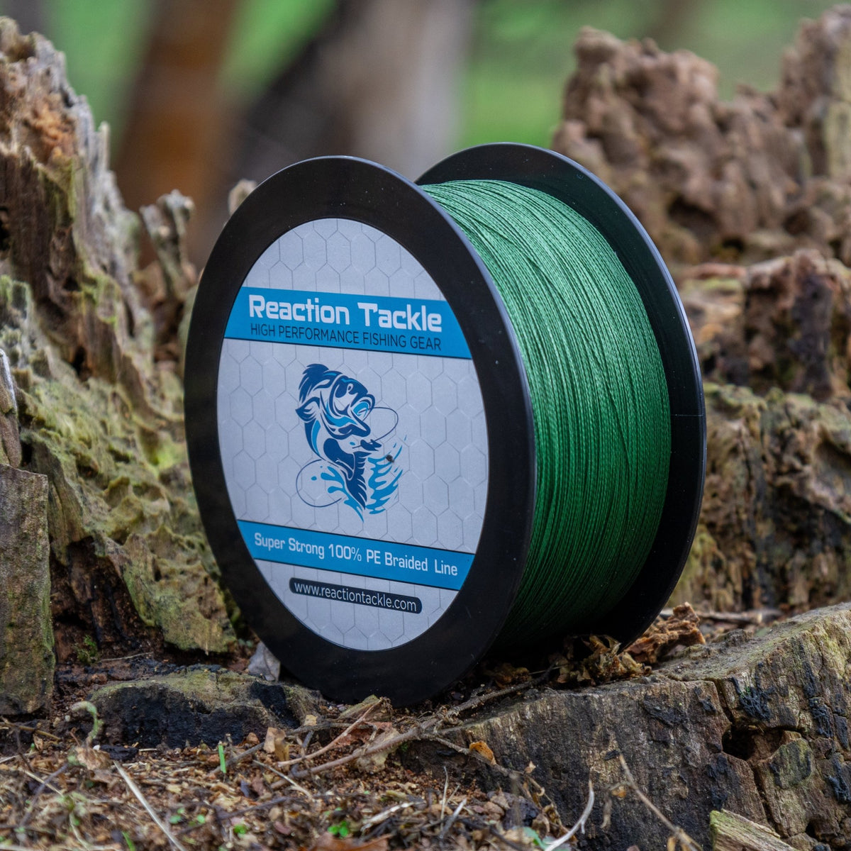 Reaction Tackle Braided Fishing Line - NO FADE Low - Vis Green - Get Tight Gear