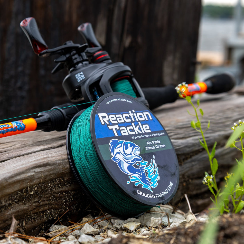 Reaction Tackle Braided Fishing Line - NO FADE Moss Green - NEW - Get Tight Gear