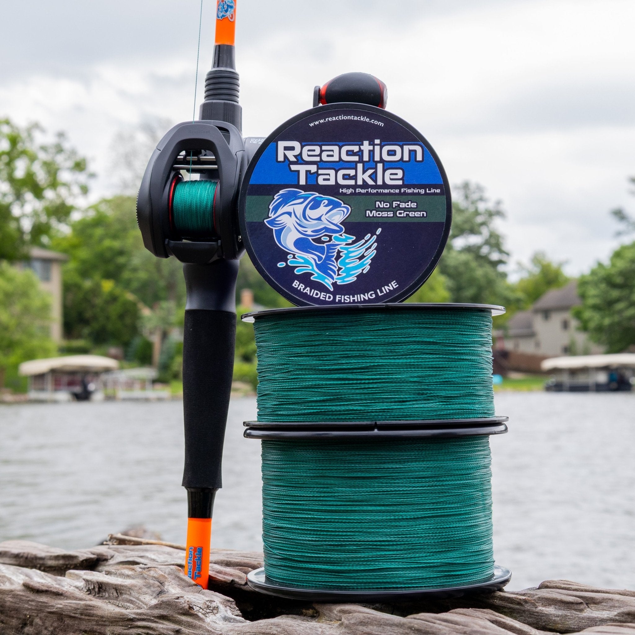 Reaction Tackle Braided Fishing Line - NO FADE Moss Green - NEW - Get Tight Gear