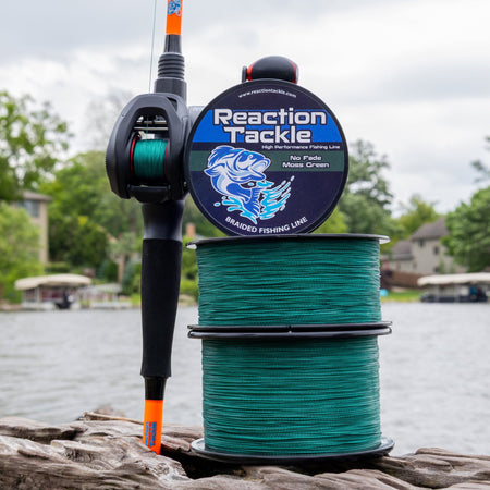 Reaction Tackle Braided Fishing Line - NO FADE Moss Green - NEW - Get Tight Gear