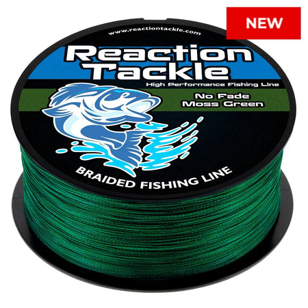 Reaction Tackle Braided Fishing Line - NO FADE Moss Green - NEW - Get Tight Gear