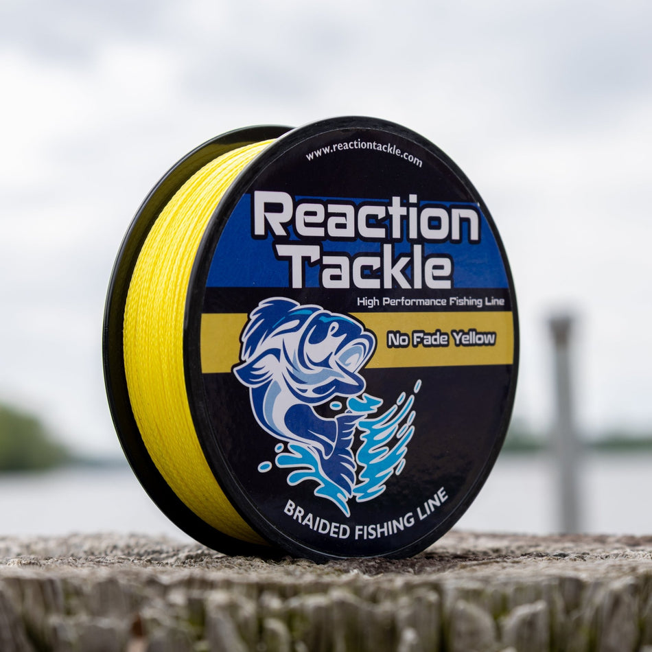 Reaction Tackle Braided Fishing Line - NO FADE Yellow - NEW - Get Tight Gear