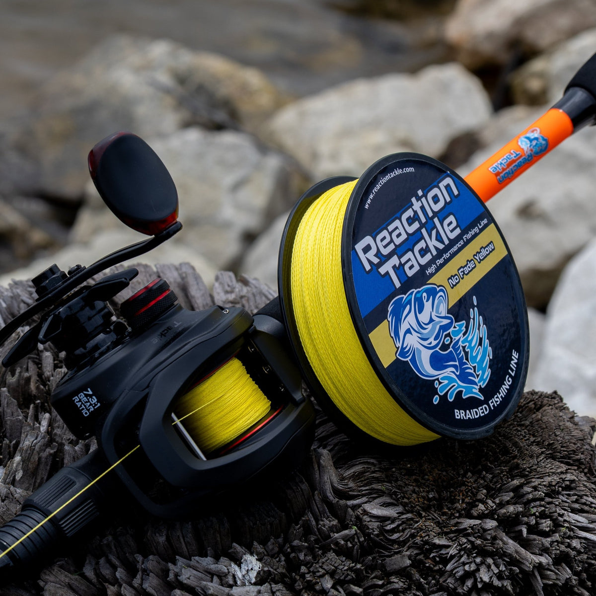 Reaction Tackle Braided Fishing Line - NO FADE Yellow - NEW - Get Tight Gear