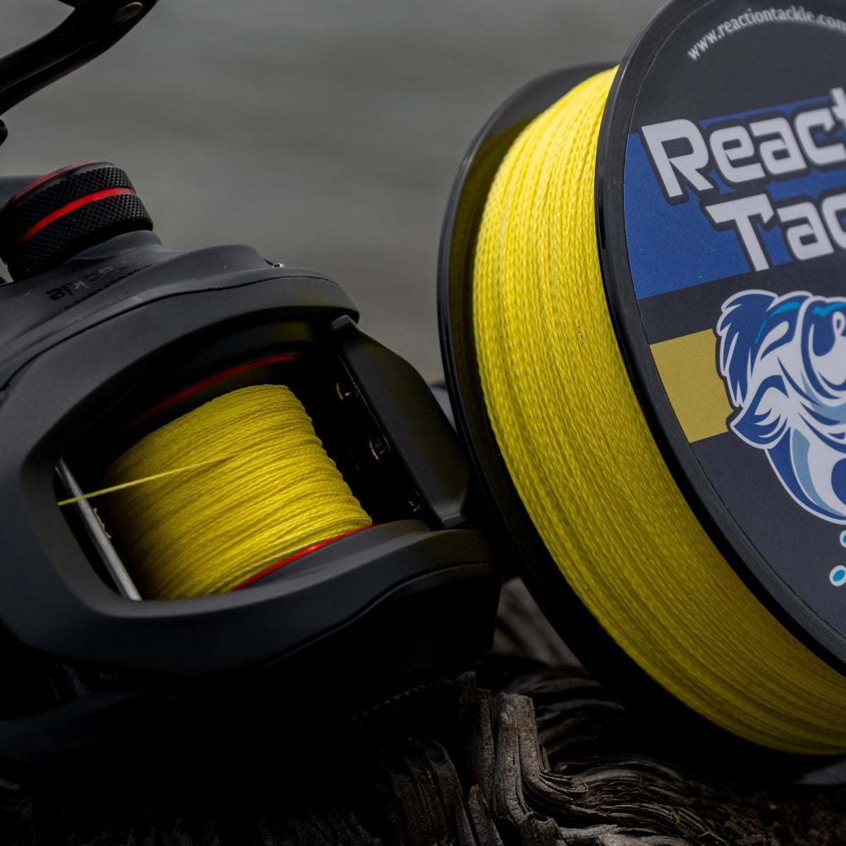 Reaction Tackle Braided Fishing Line - NO FADE Yellow - NEW - Get Tight Gear