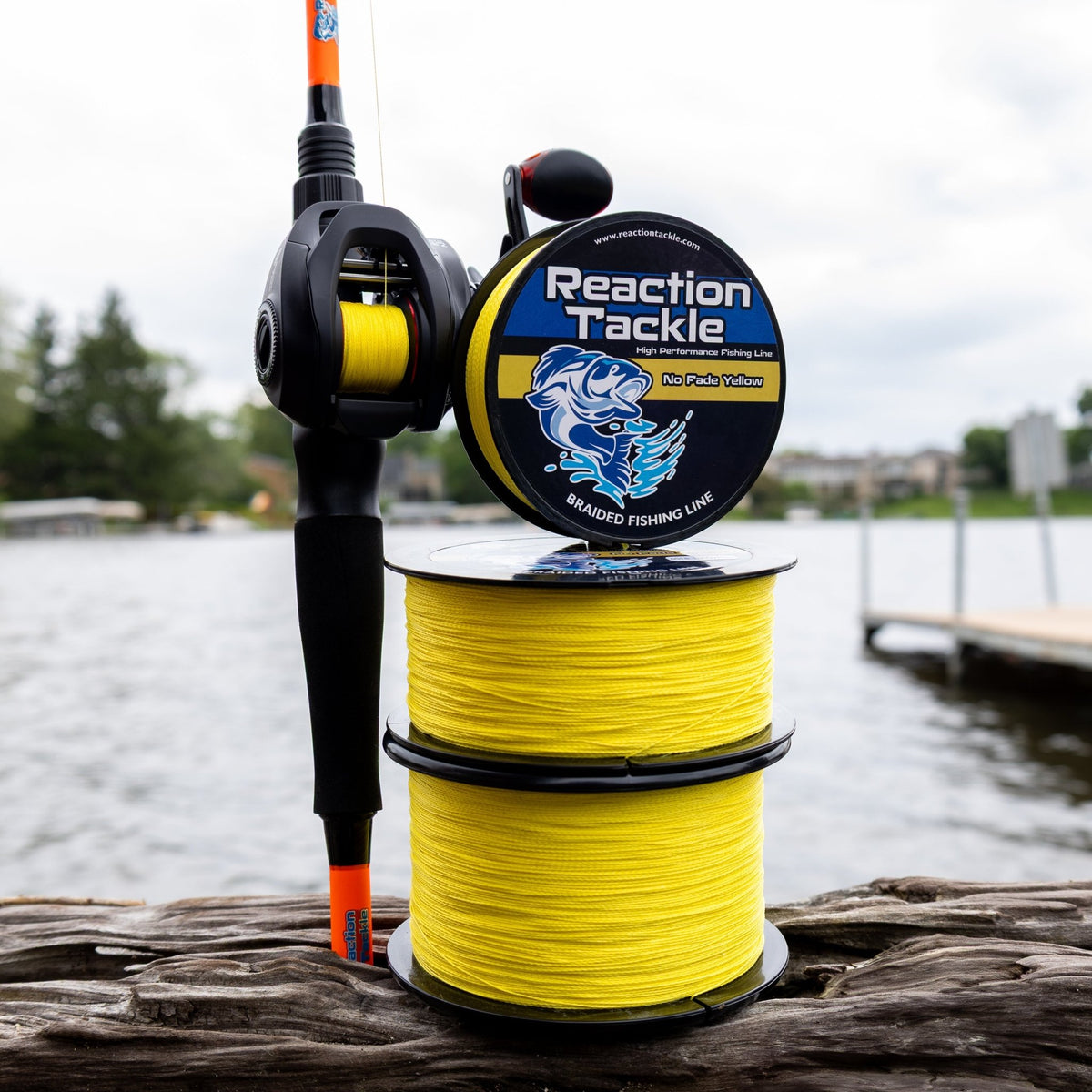 Reaction Tackle Braided Fishing Line - NO FADE Yellow - NEW - Get Tight Gear