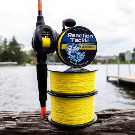 Reaction Tackle Braided Fishing Line - NO FADE Yellow - NEW - Get Tight Gear