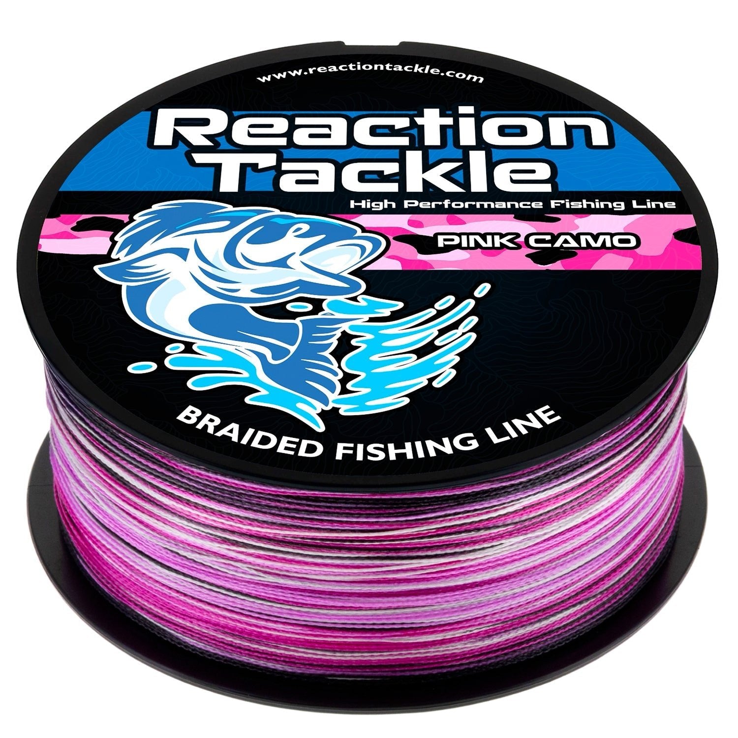 Reaction Tackle Braided Fishing Line - Pink Camo - NEW - Get Tight Gear