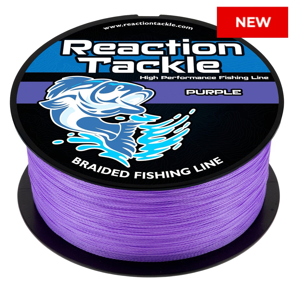 Reaction Tackle Braided Fishing Line - Purple - NEW - Get Tight Gear