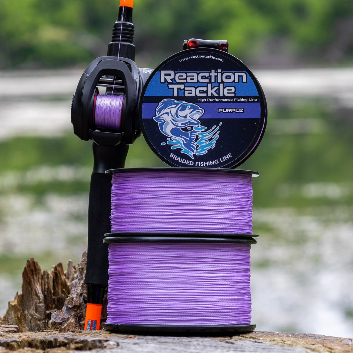 Reaction Tackle Braided Fishing Line - Purple - NEW - Get Tight Gear