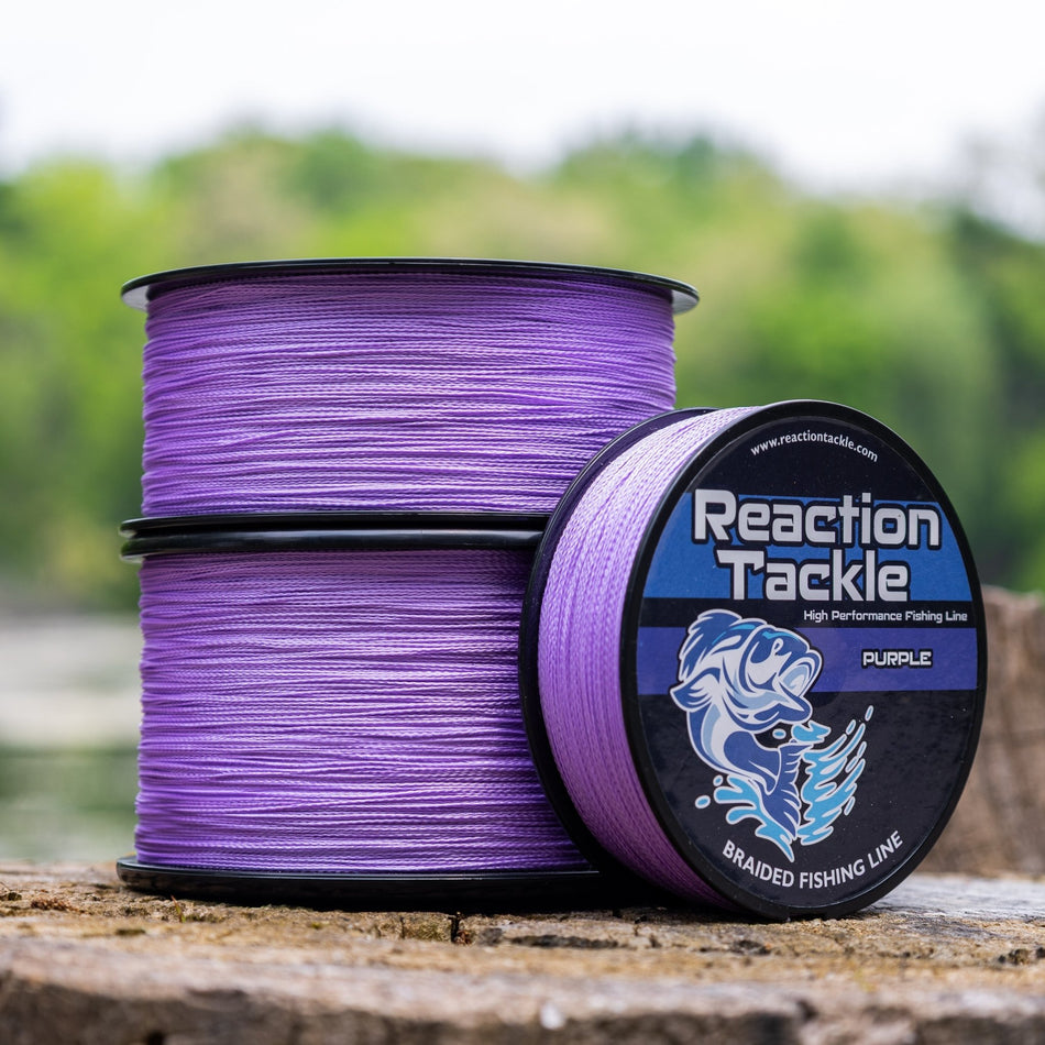 Reaction Tackle Braided Fishing Line - Purple - NEW - Get Tight Gear