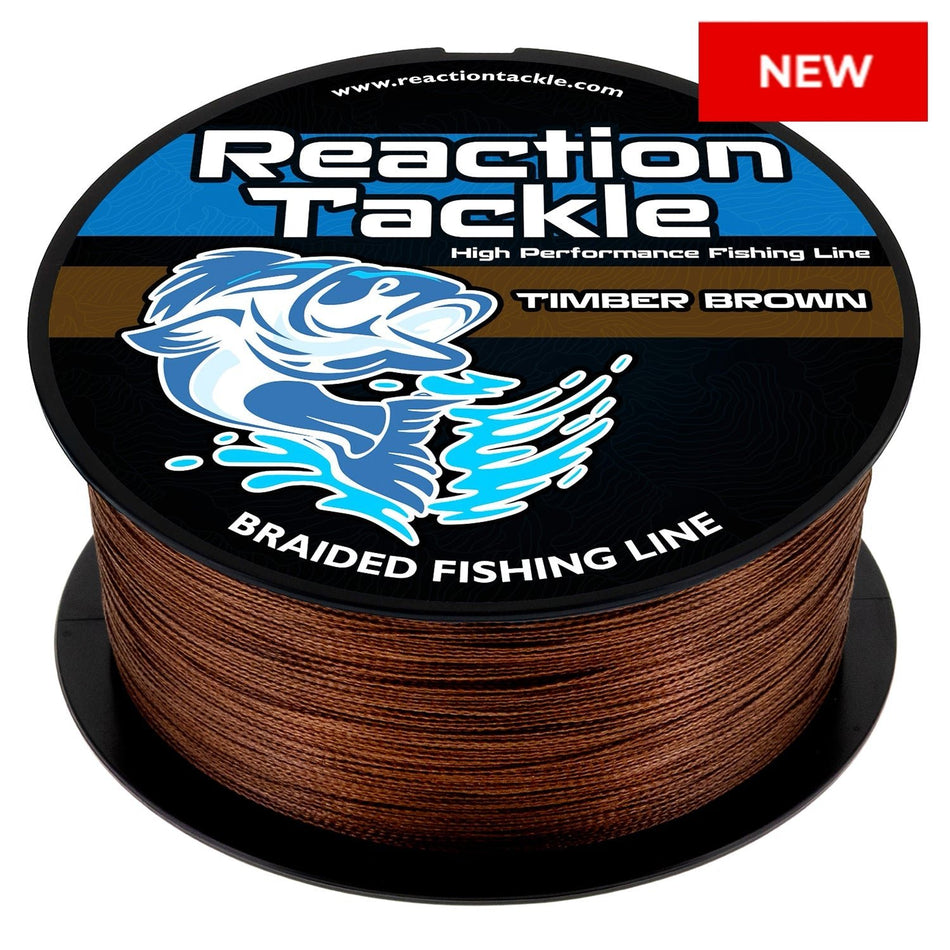 Reaction Tackle Braided Fishing Line - Timber Brown - NEW - Get Tight Gear