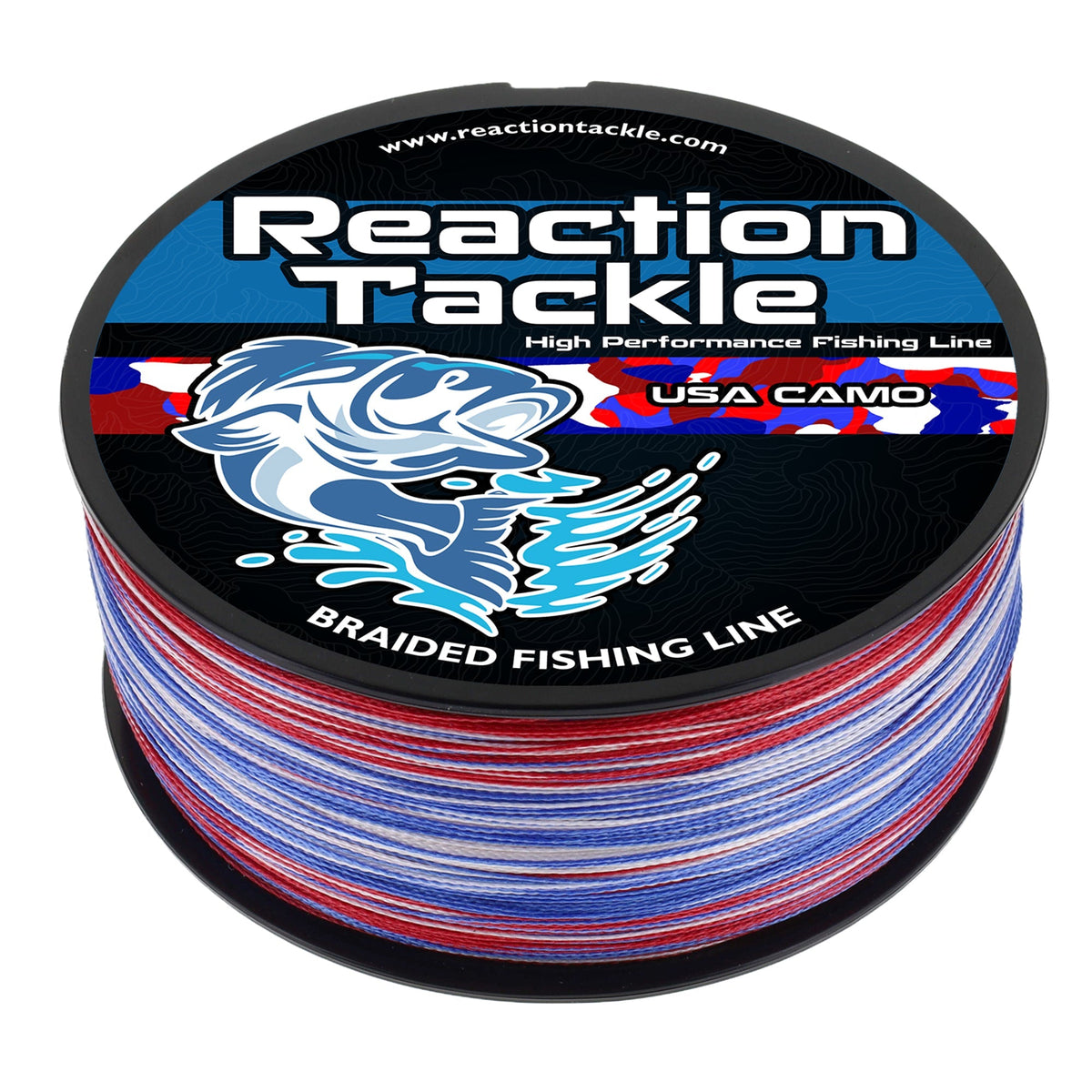 Reaction Tackle Braided Fishing Line - USA Camo - Get Tight Gear