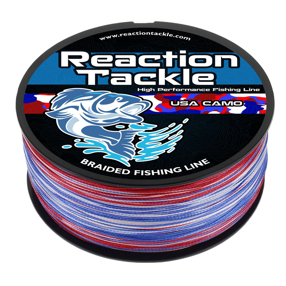 Reaction Tackle Braided Fishing Line - USA Camo - Get Tight Gear